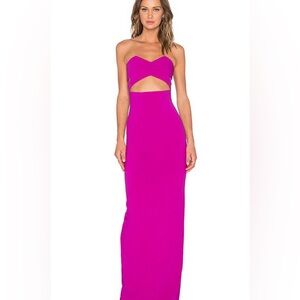 Solace London Cut out magenta dress